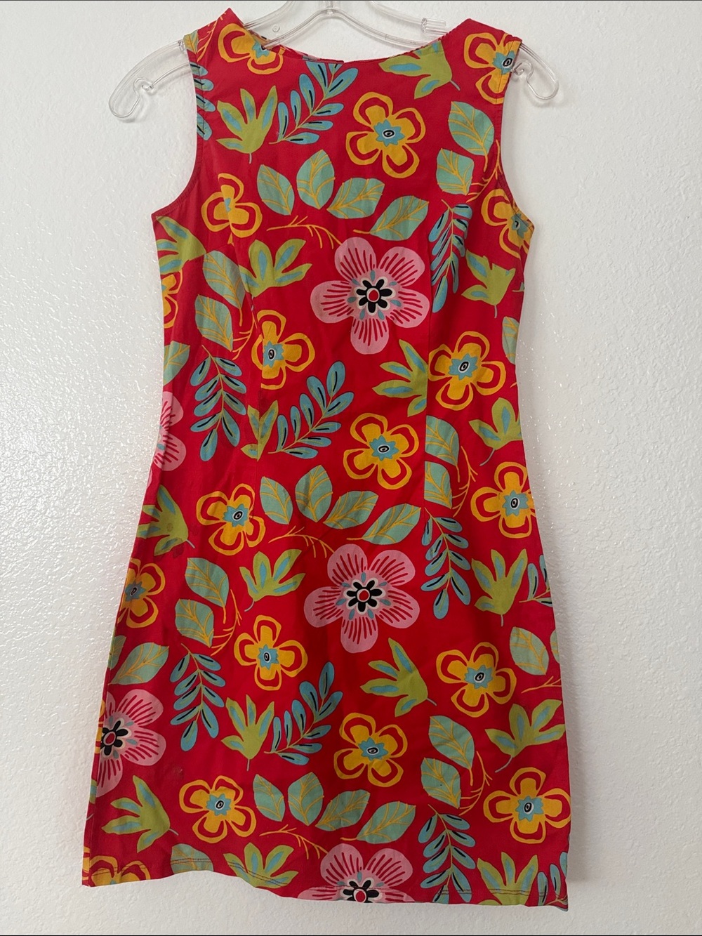 Red Floral A-Line Dress